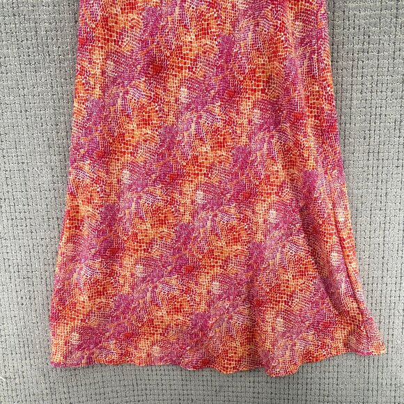 CDC Caren Desiree Company Maxi Dress 14 Orange Pink Sleeveless Lined Abstract - Picture 4 of 11